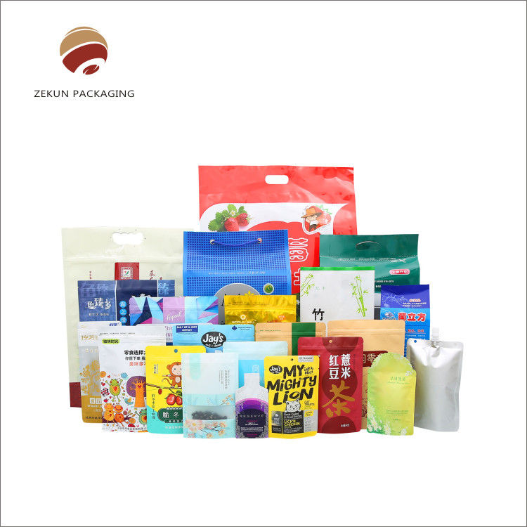 Ασημένιο Stand Up Pouch Μία πλευρά Διαφανής Λάμψη Επιφάνεια Χειρισμός Δωρεάν δείγμα σε 2-3 ημέρες