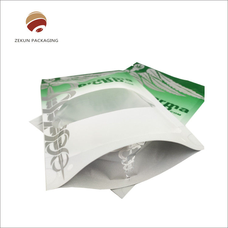 Ασημένιο Stand Up Pouch Μία πλευρά Διαφανής Λάμψη Επιφάνεια Χειρισμός Δωρεάν δείγμα σε 2-3 ημέρες