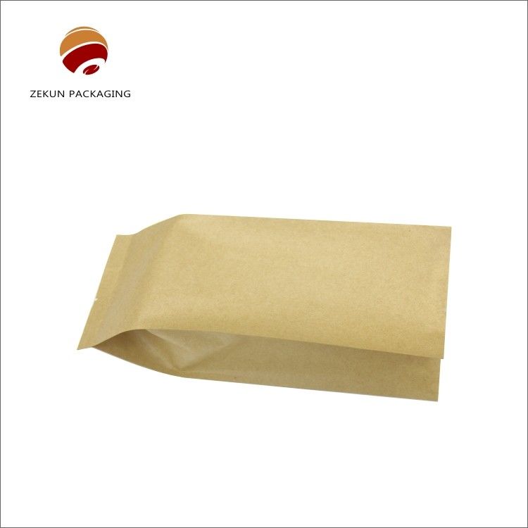 Εκτύπωση με βαφή Kraft Paper Zip Lock Bag Τροφική συσκευασία CMYK Kraft PE Bag Αδιάβροχη υγρασία