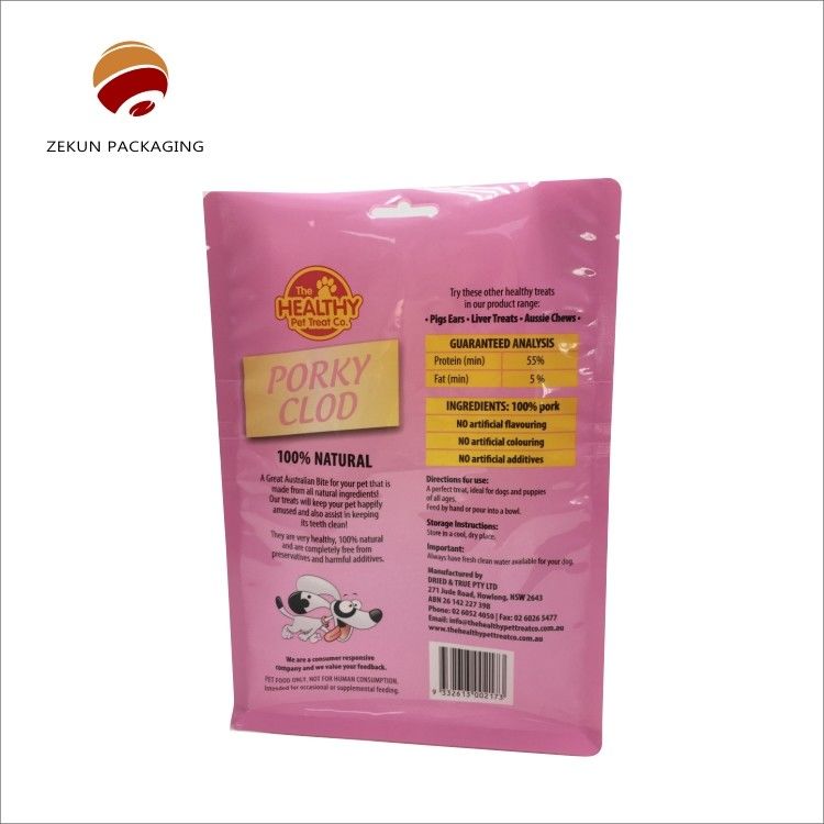 CMYK Gravure Printing Standing Pouch Flat Bottom Moisture Proof Zipper Τύπος
