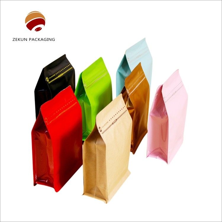 CMYK Gravure Printing Standing Pouch Flat Bottom Moisture Proof Zipper Τύπος